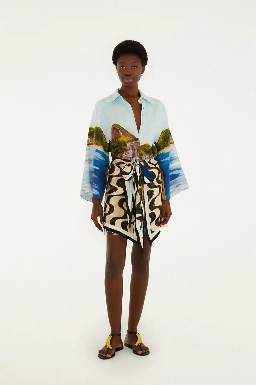 Farm Rio Copacabana Printed Kimono Dress